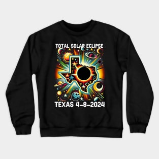 Texas total solar eclipse 08 04 2024 Crewneck Sweatshirt